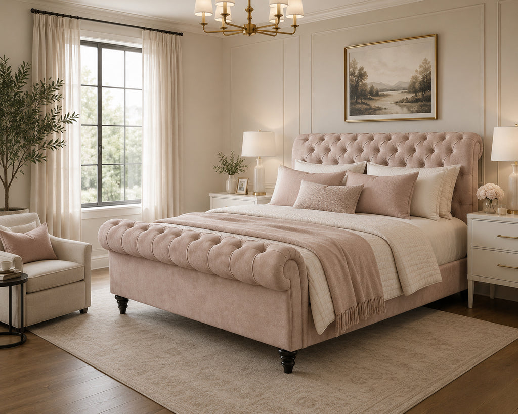 Chesterfield Sleigh Bed