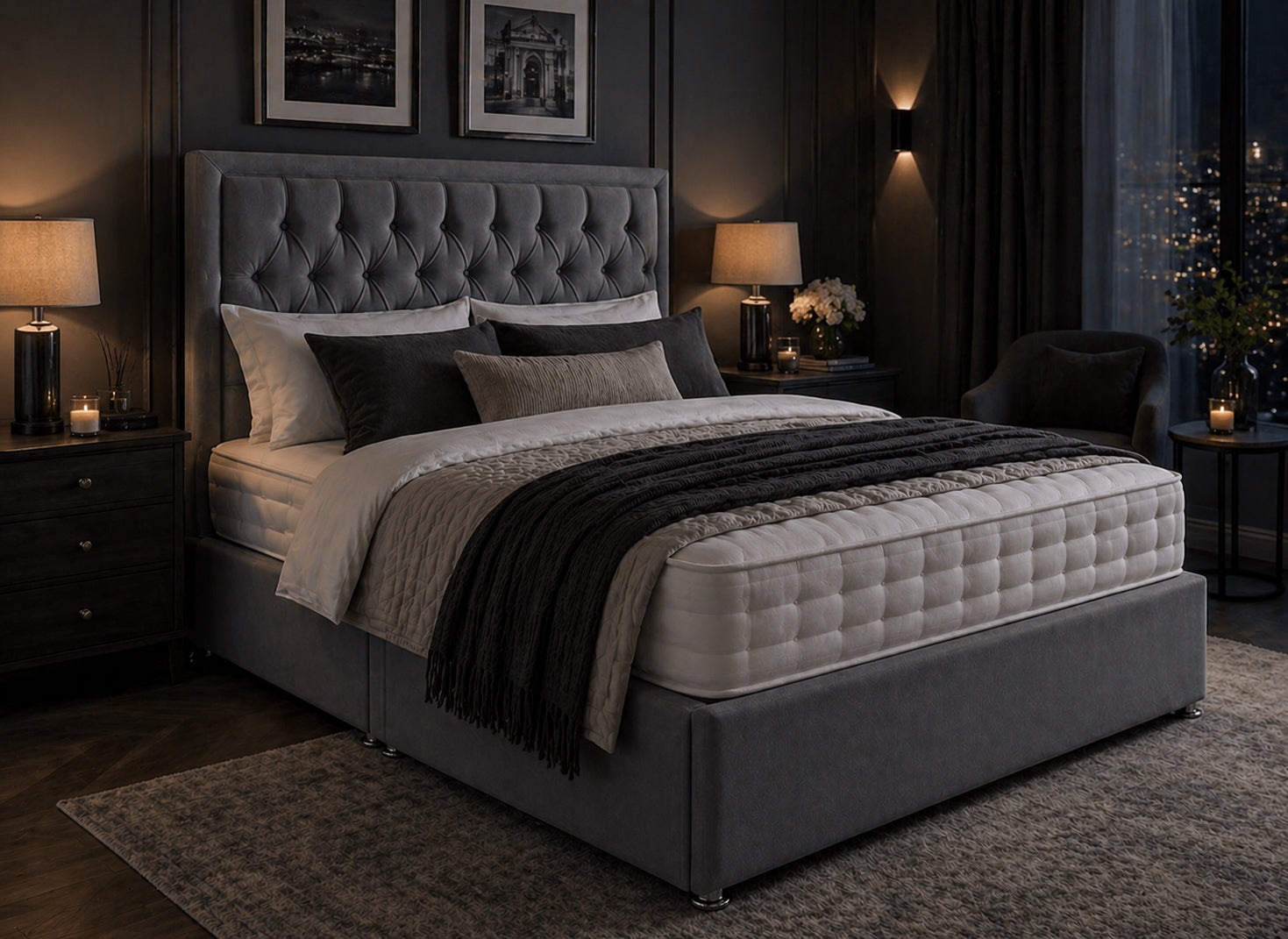 Pebel Bed Soft Matte Charcoal