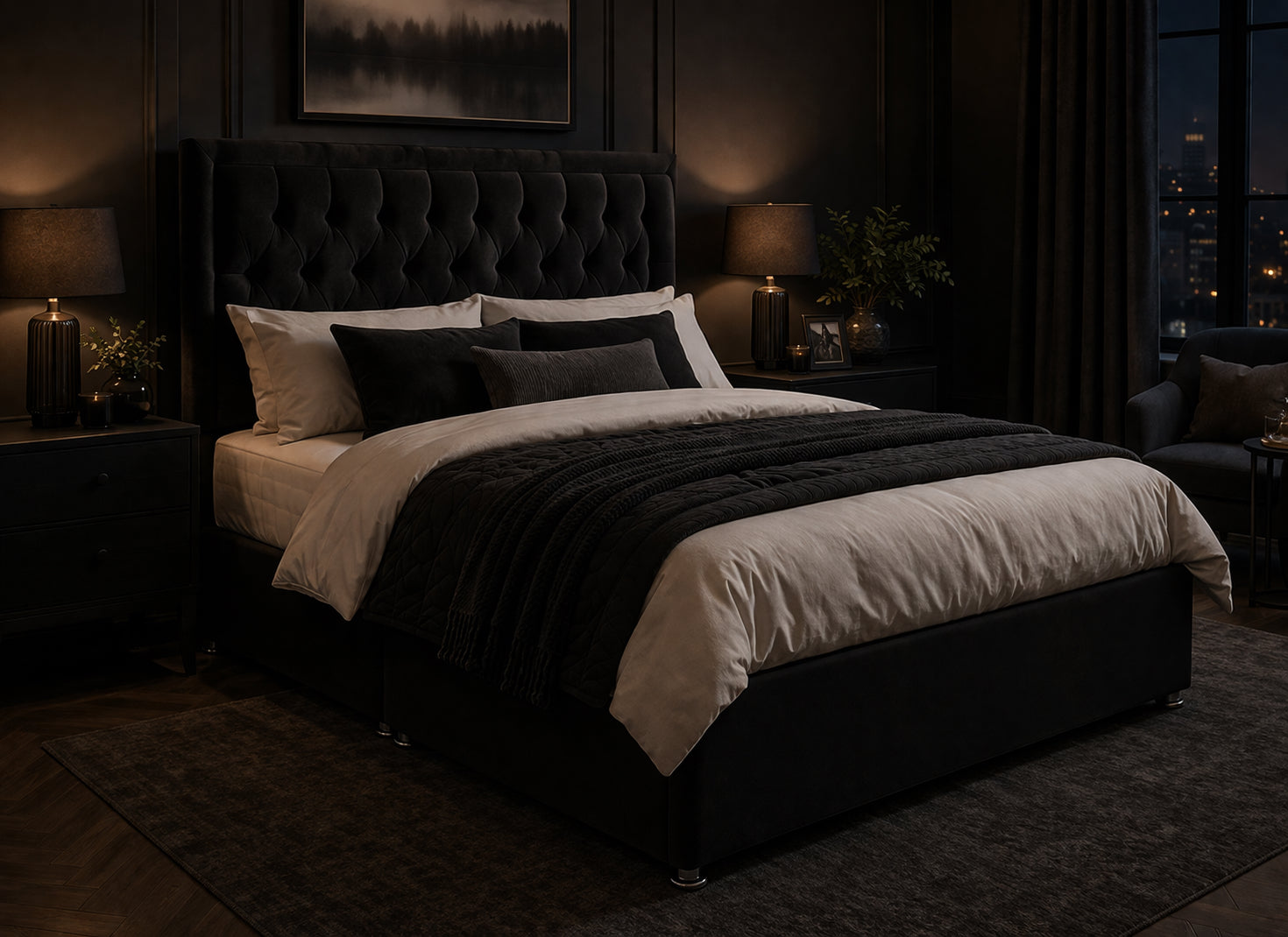 Pebel Bed Soft Matte Charcoal