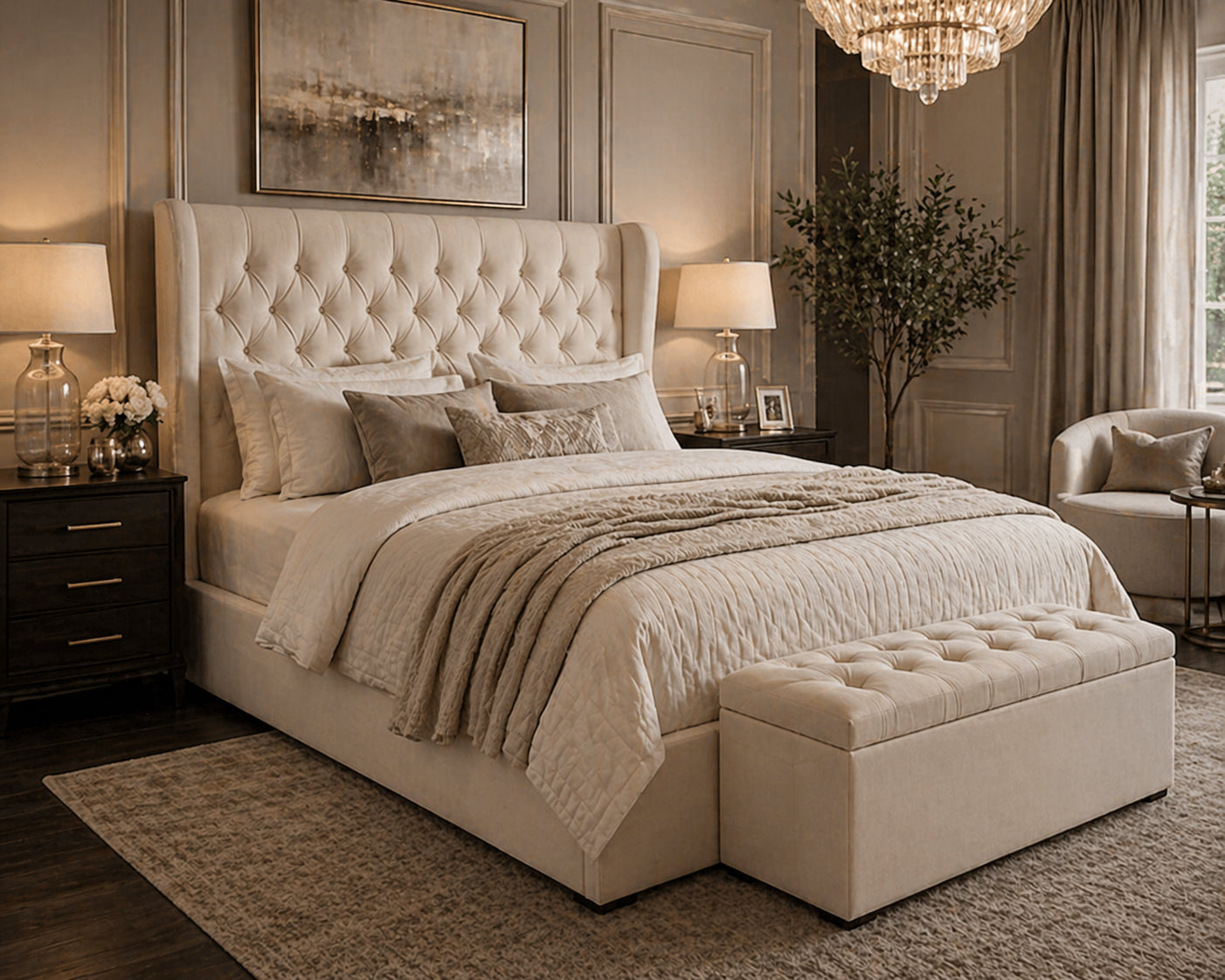 The Hilton Bed Soft Matte Charcoal