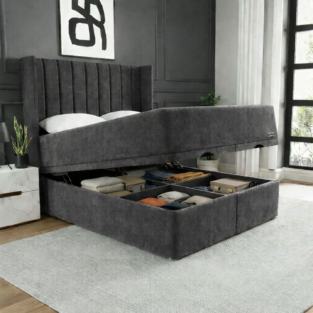 York Ottoman Divan Bed | Crushed Velvet