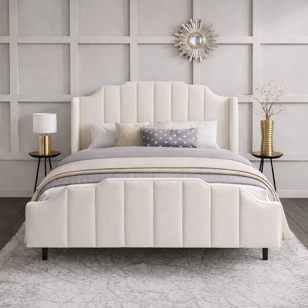 Art Deco Plush Luxury Bed | Crushed Velvet