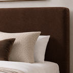 Mayfair Luxury Bed in Chenille Chocolate – headboard close-up